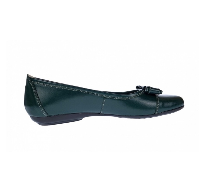 Marimea 39 Balerini dama casual din piele naturala de culoare verde inchis