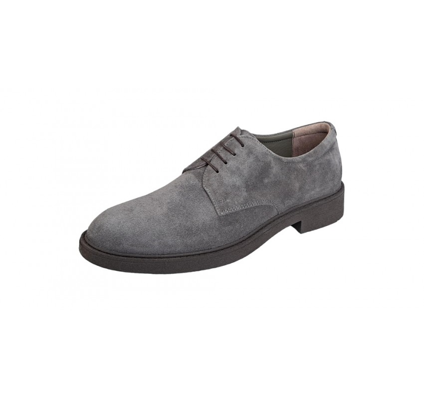 Pantofi barbati, casual, piele naturala intoarsa, ALEXANDER - AREZO GRI VEL