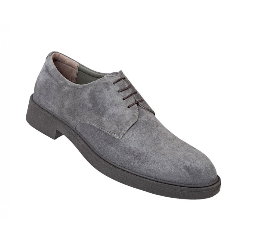 Pantofi barbati, casual, piele naturala intoarsa, ALEXANDER - AREZO GRI VEL