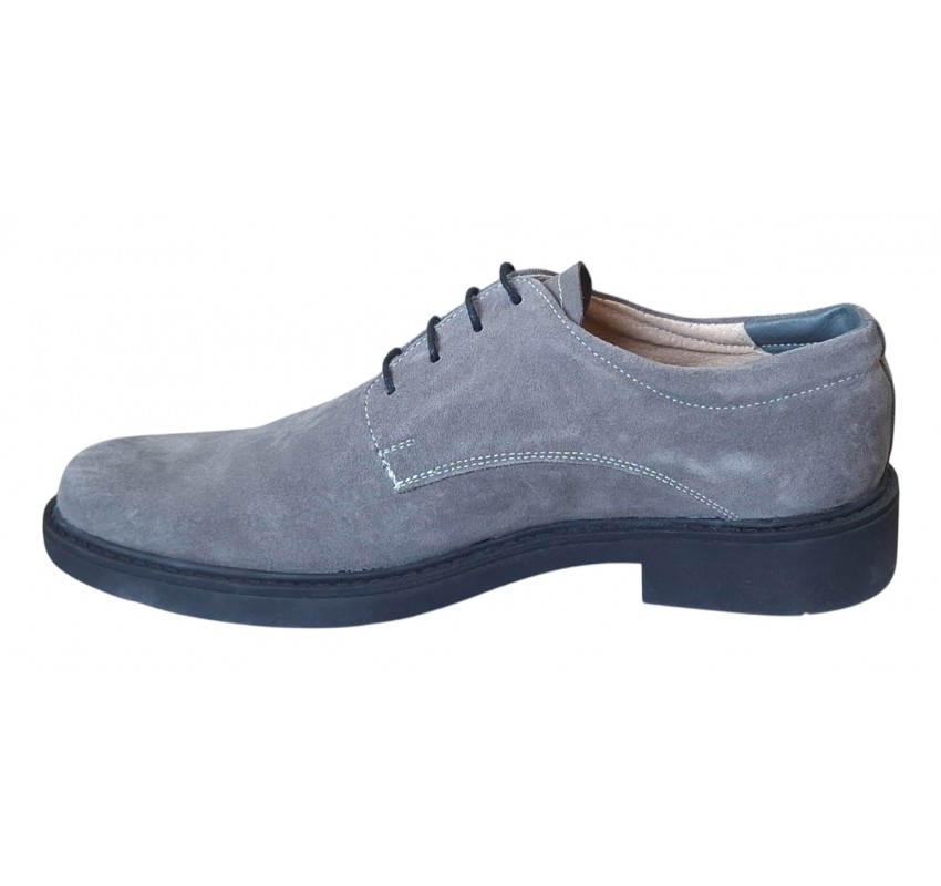 Pantofi barbati casual piele naturala intoarsa AREZO GRI VEL