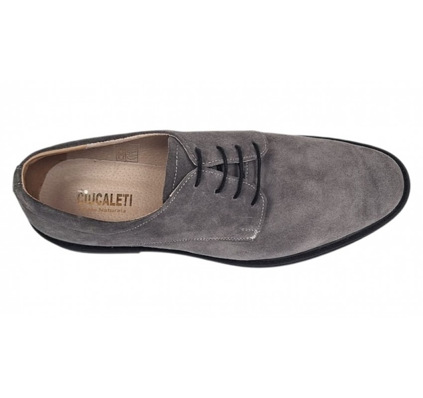 Pantofi barbati casual piele naturala intoarsa Arezzo Gri