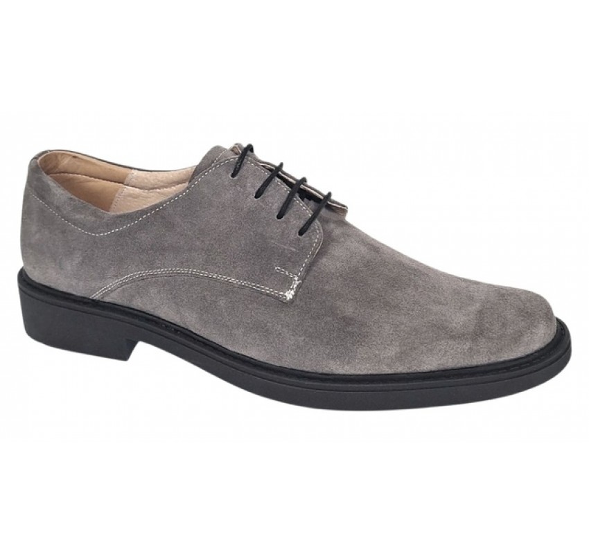 Pantofi barbati casual piele naturala intoarsa Arezzo Gri