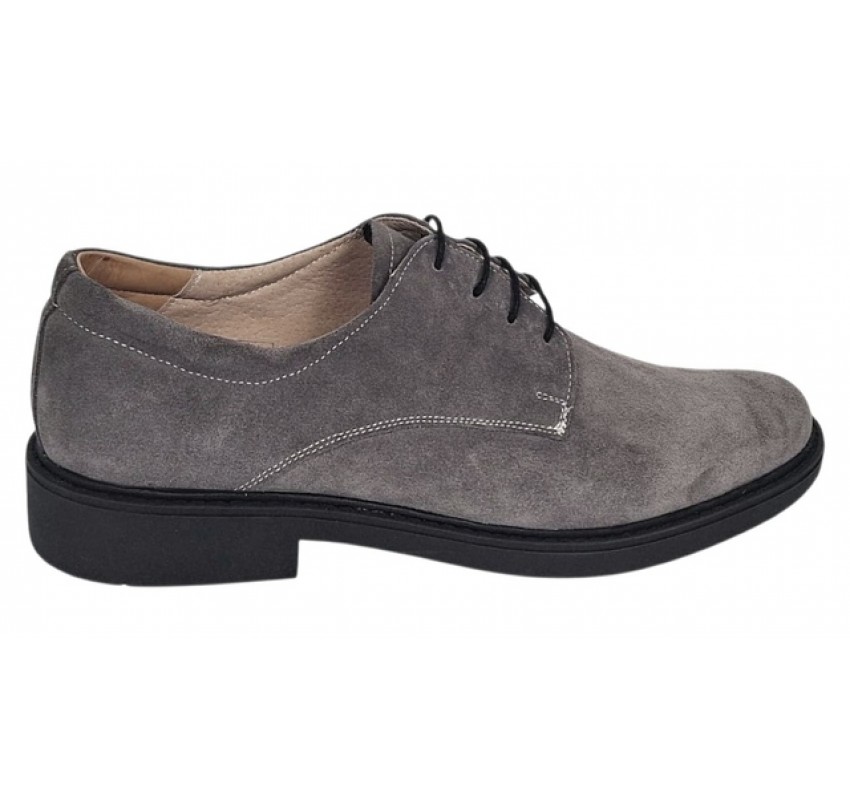 Pantofi barbati casual piele naturala intoarsa Arezzo Gri