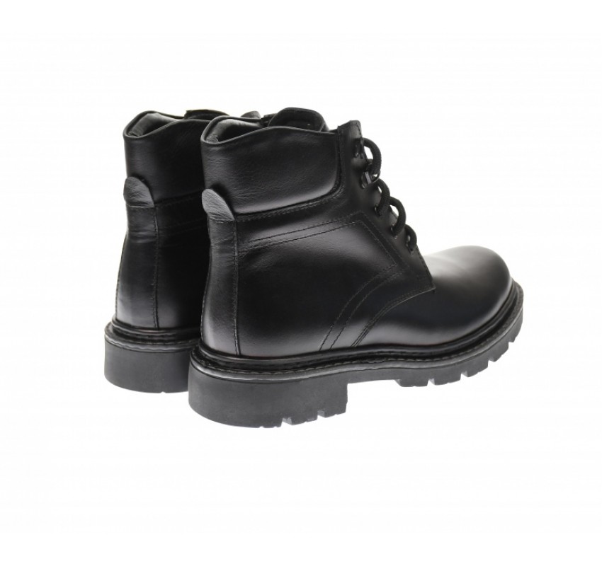 Bocanci barbati din piele naturala (imblanite) , negru, LYON - B28N