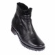 Ghete dama, casual, din piele naturala, cu fermoar, negre, imblanite - B4N