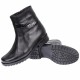 Ghete dama, casual, din piele naturala, cu fermoar, negre, imblanite - B5N