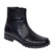 Ghete dama casual din piele naturala cu fermoar negre imblanite B5N
