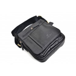 Borseta barbati de umar, din piele naturala neagra - BO17471N