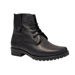 Bocanci dama imblaniti din piele naturala de culoare neagra