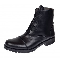 Bocanci dama negri casual imblaniti din piele naturala BOC50NS