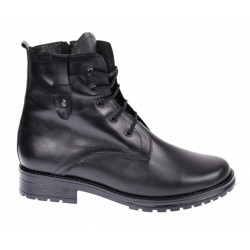Ghete dama negre, imblanite, casual, elegante din piele naturala - BOC75N