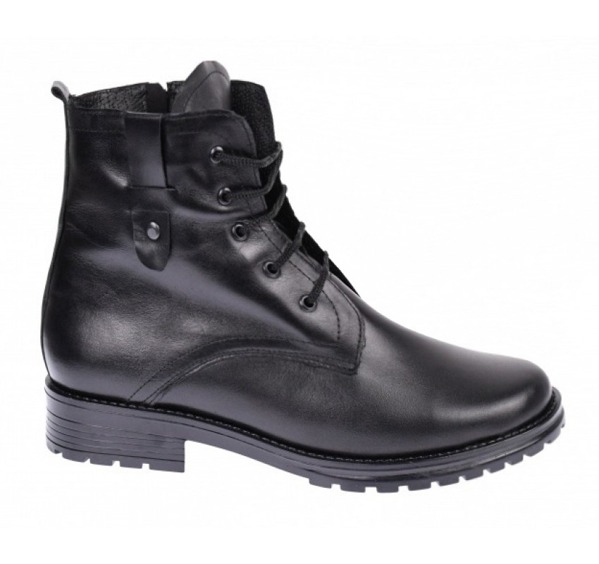 Ghete dama negre, imblanite, casual, elegante din piele naturala - BOC75N
