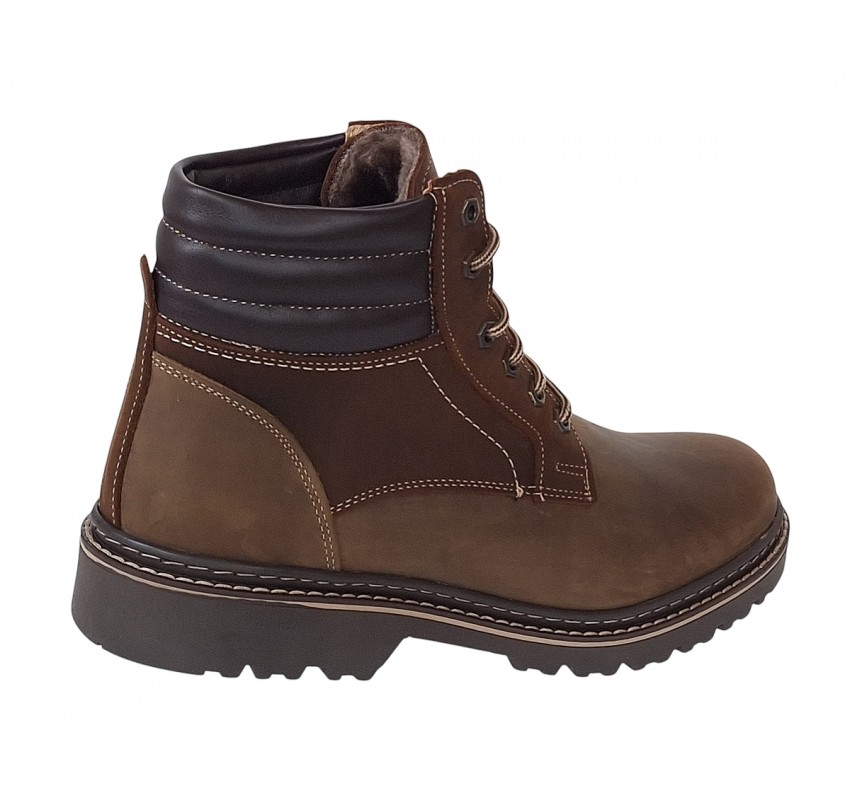 Bocanci barbati din piele naturala imblaniti model iarna MARKUS Maro BOCMBUFU7
