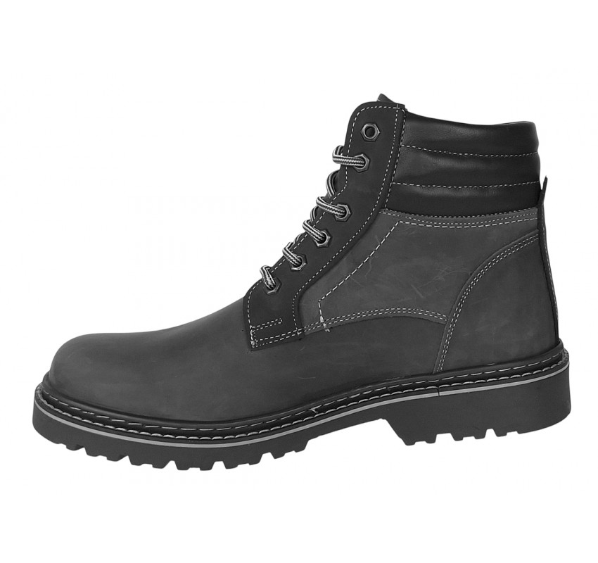 Bocanci barbati din piele naturala imblaniti model iarna MARKUS Negru Bufo 7