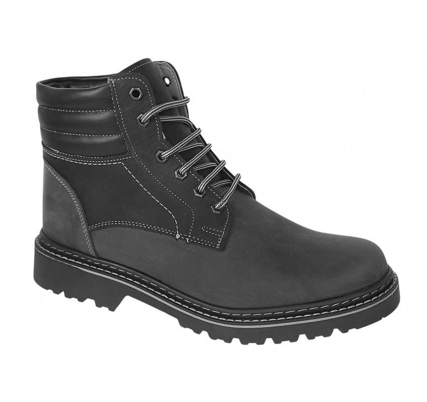 Bocanci barbati din piele naturala imblaniti model iarna MARKUS Negru Bufo 7