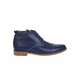 Ghete barbati din piele naturala, culoare bleumarin, imblanite, BOND1BLTPM