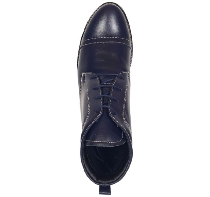 Ghete barbati casual din piele naturala imblanite Bleumarin BOND1BL