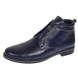 Ghete barbati casual din piele naturala imblanite Bleumarin BOND1BL