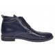 Ghete barbati casual din piele naturala imblanite Bleumarin BOND1BL