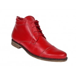 Ghete barbati din piele naturala casual - Model Bond Rosu BOND1R