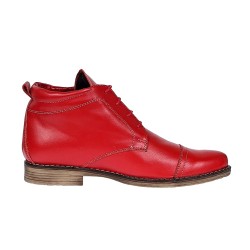 Ghete barbati din piele naturala casual - Model Bond Rosu BOND1R