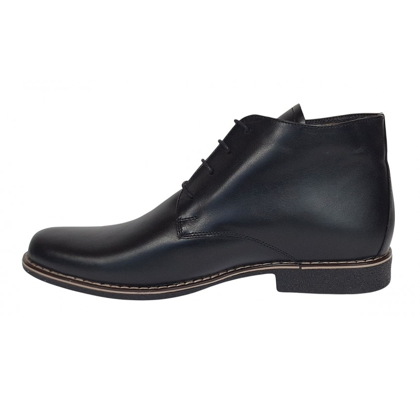 Ghete barbati casual din piele naturala de culoare neagra BONDSN