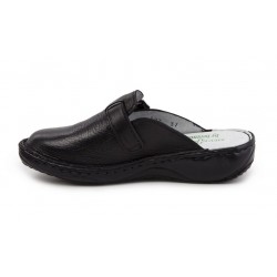 Saboti medicali femei, negri din piele naturala box Med-Line BR127N