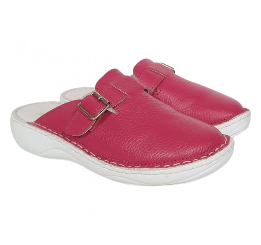 Saboti medicali femei din piele naturala Roz box, Med-Line BR127PINK