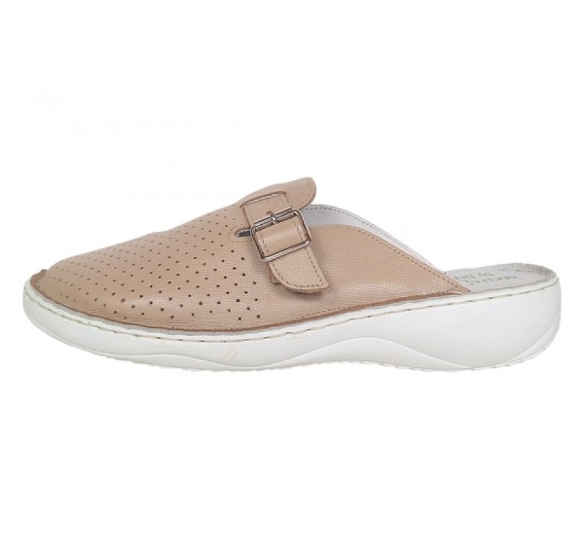 Saboti medicali dama din piele naturala Crem Med-Line BR128CREM