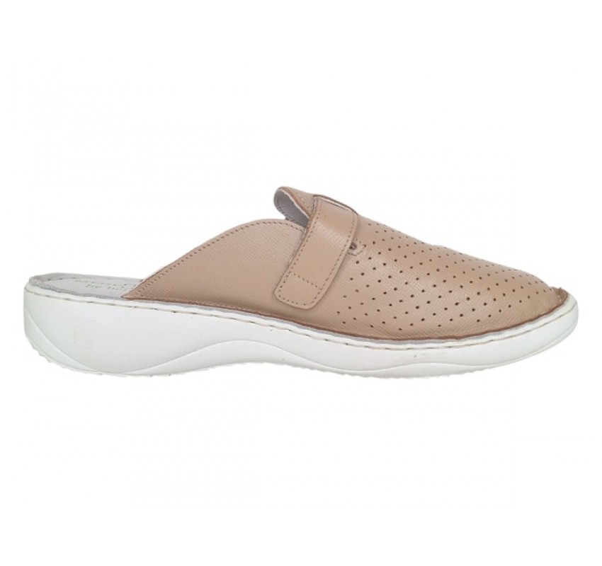 Saboti medicali dama din piele naturala Crem Med-Line BR128CREM