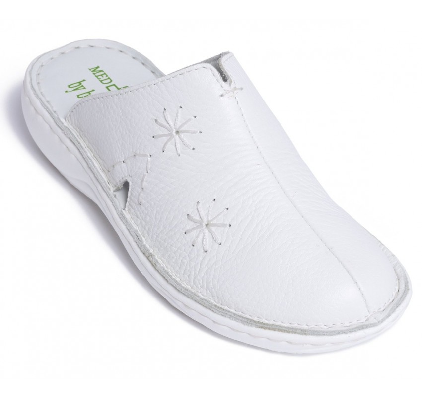 Saboti dama Med-Line din piele naturala BR298ALB Saboti dama Med-Line din piele naturala BR298ALB