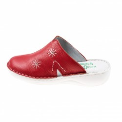 Saboti medicali femei, din piele naturala box, Med-Line BR298ROSU