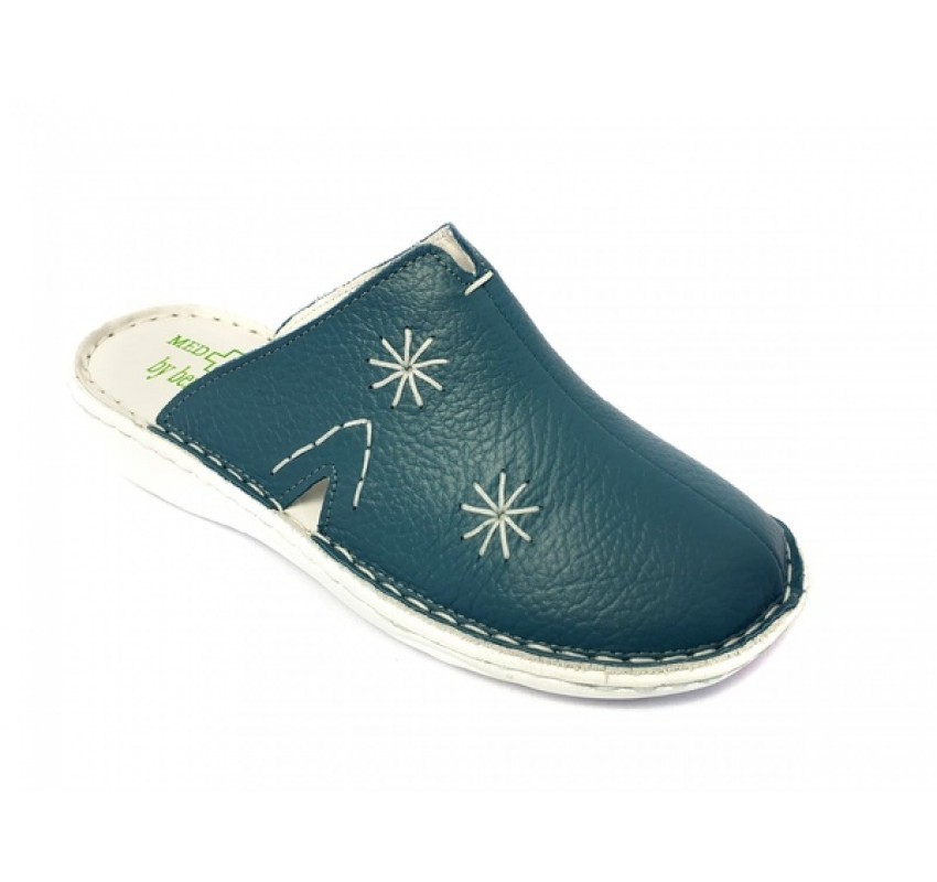 Saboti medicali dama din piele naturala de culoare verde Med-Line BR298VERDE