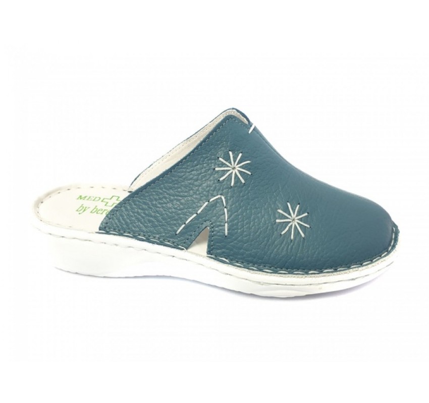 Saboti medicali dama din piele naturala de culoare verde Med-Line BR298VERDE