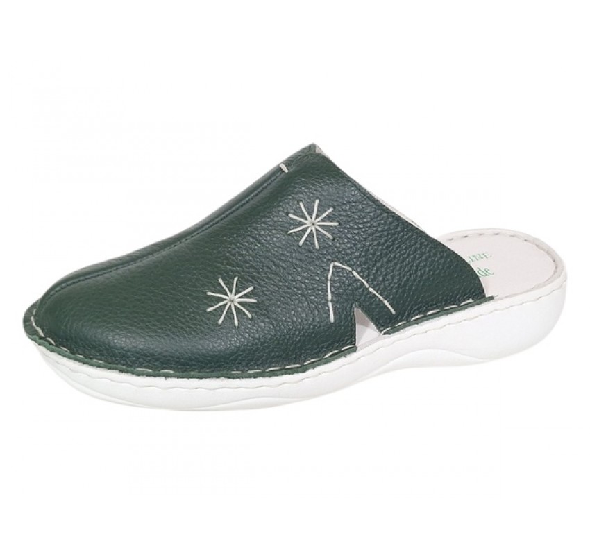 Saboti medicali dama din piele naturala de culoare verde Med-Line BR298VERDE