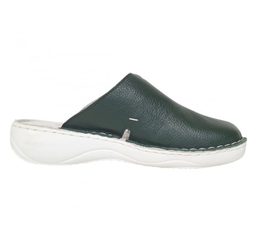 Saboti medicali dama din piele naturala de culoare verde Med-Line BR298VERDE