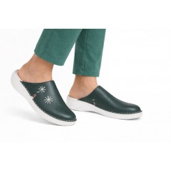 Saboti medicali dama din piele naturala de culoare verde Med-Line BR298VERDE