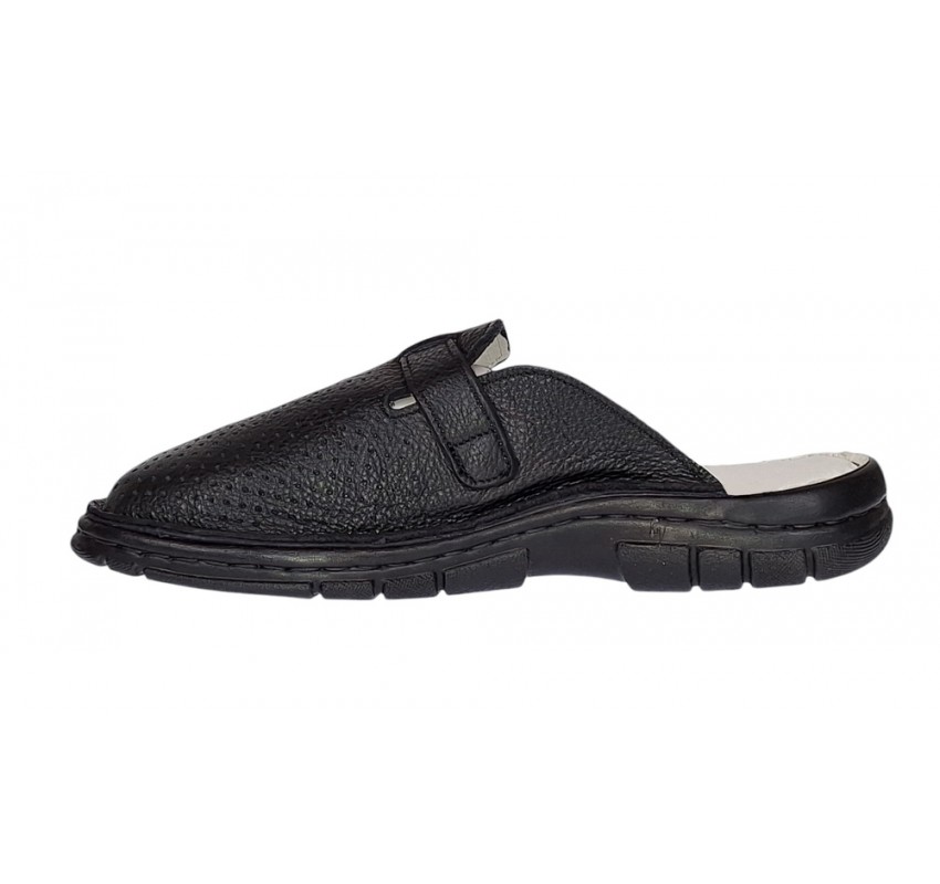 Saboti medicali barbati din piele naturala Negru Med Line BR342N Saboti medicali barbati din piele naturala Negru Med Line BR342N