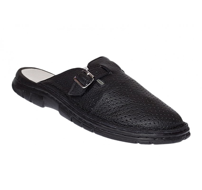 Saboti medicali barbati din piele naturala Negru Med Line BR342N Saboti medicali barbati din piele naturala Negru Med Line BR342N