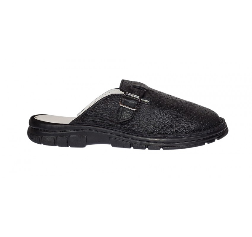 Saboti medicali barbati din piele naturala Negru Med Line BR342N Saboti medicali barbati din piele naturala Negru Med Line BR342N