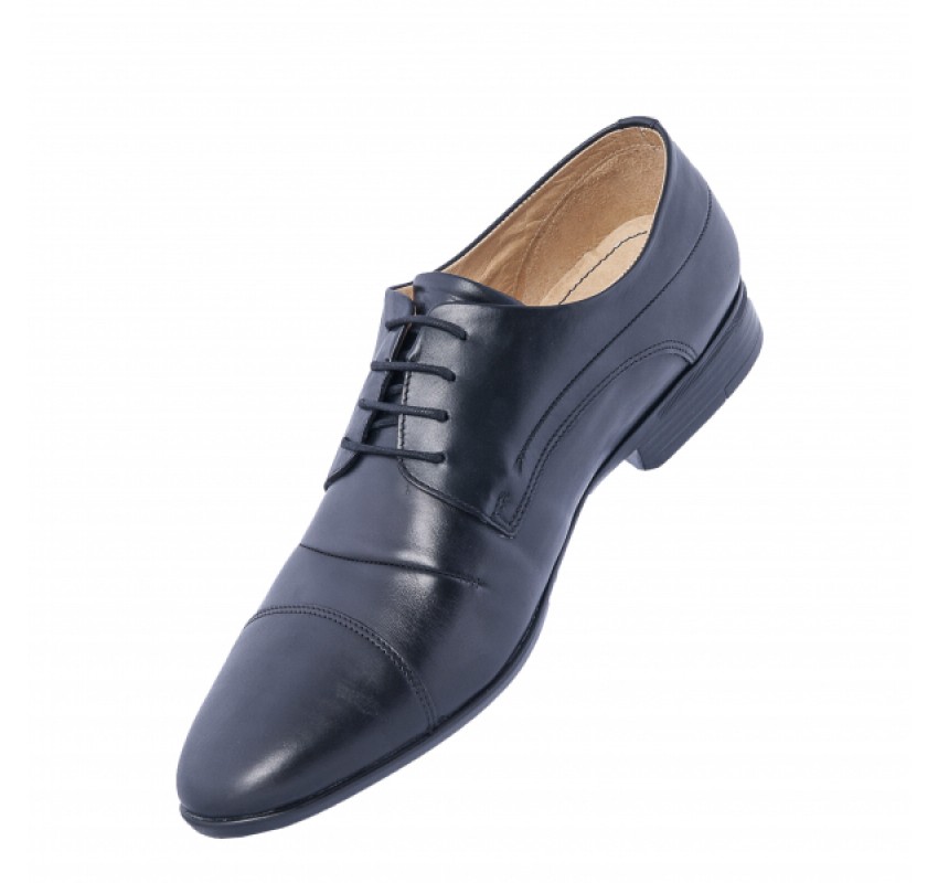 Pantofi barbati eleganti din piele naturala BRD160N - Negru