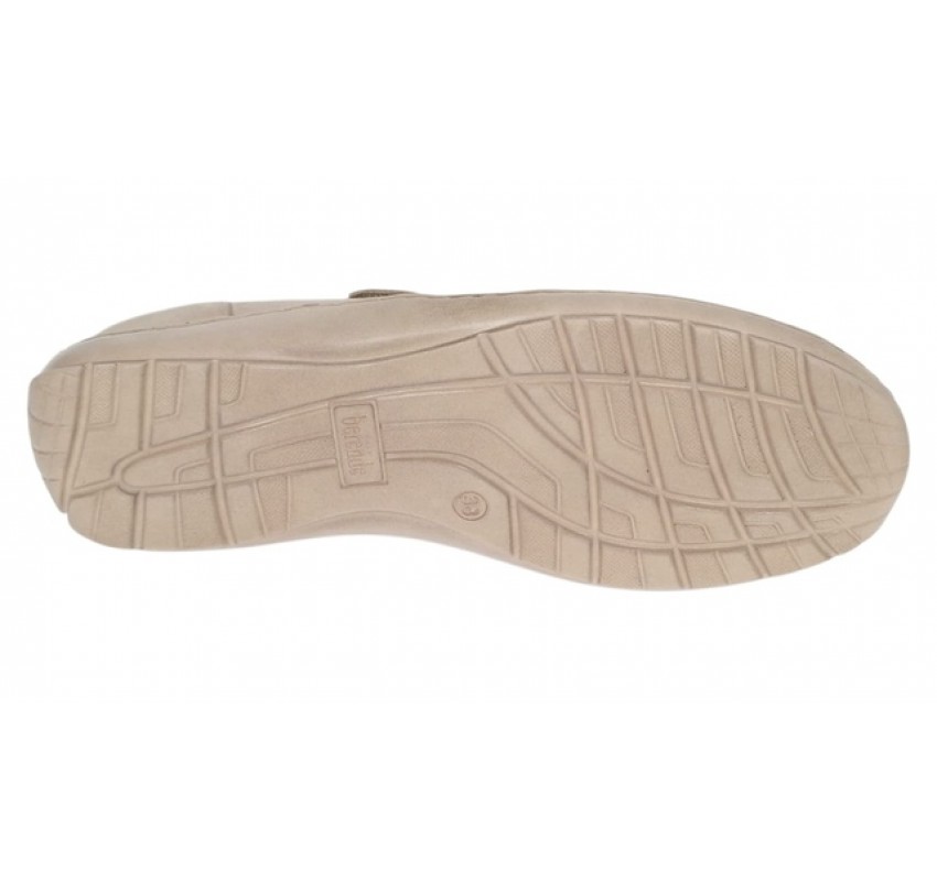Pantofi dama Med-Line Ultra Confort din piele naturala bufo cu bareta BRD214BEJ