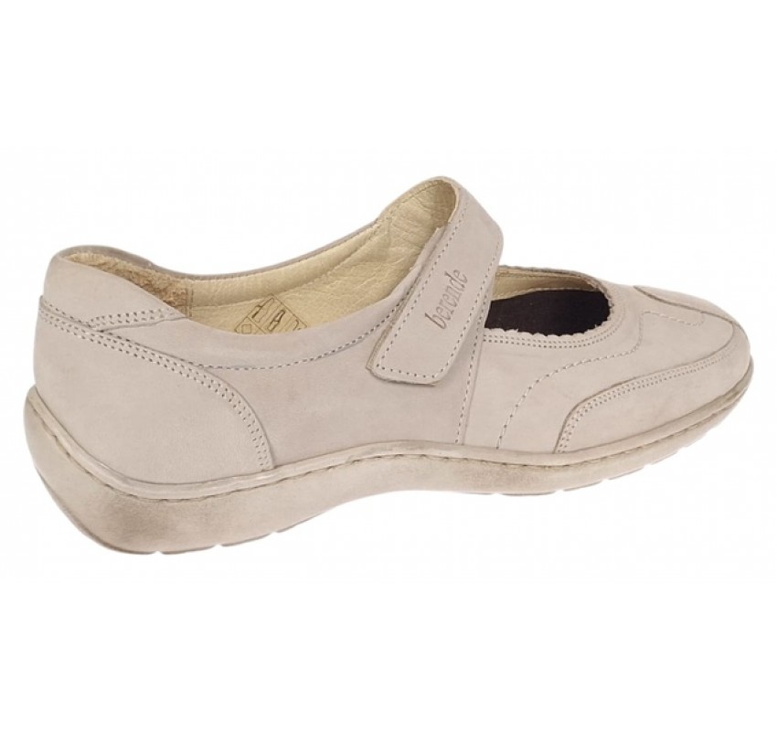 Pantofi dama Med-Line Ultra Confort din piele naturala bufo cu bareta BRD214BEJ