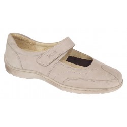 Pantofi dama Med-Line Ultra Confort din piele naturala bufo cu bareta BRD214BEJ