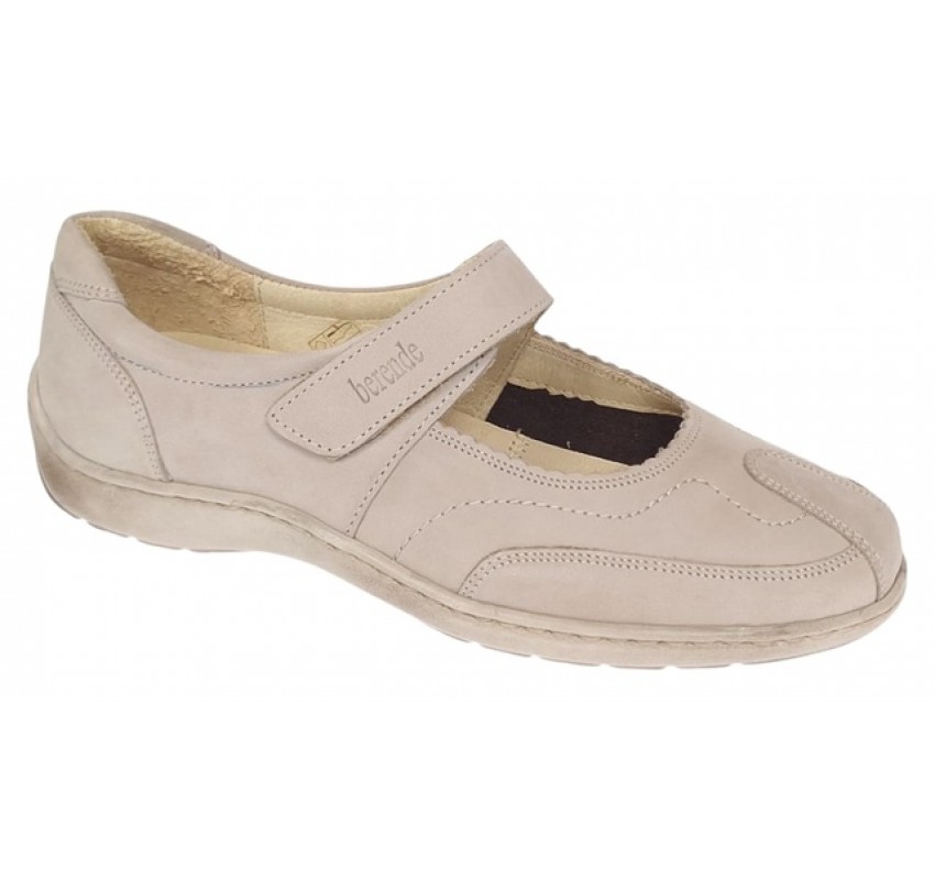 Pantofi dama Med-Line Ultra Confort din piele naturala bufo cu bareta BRD214BEJ