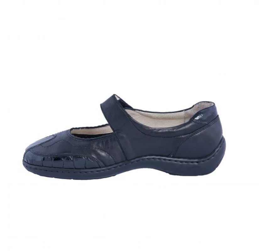 Pantofi dama medicali din piele naturala, ultra confort MED+LINE , BRD214NCR Negru Crocco