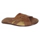 Papuci barbati din piele naturala maro bufu - BRD312MB
