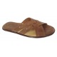 Papuci barbati din piele naturala maro bufu - BRD312MB