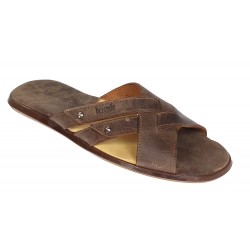 Slapi barbati din piele naturala maro - BRD312M Slapi barbati din piele naturala maro - BRD312M