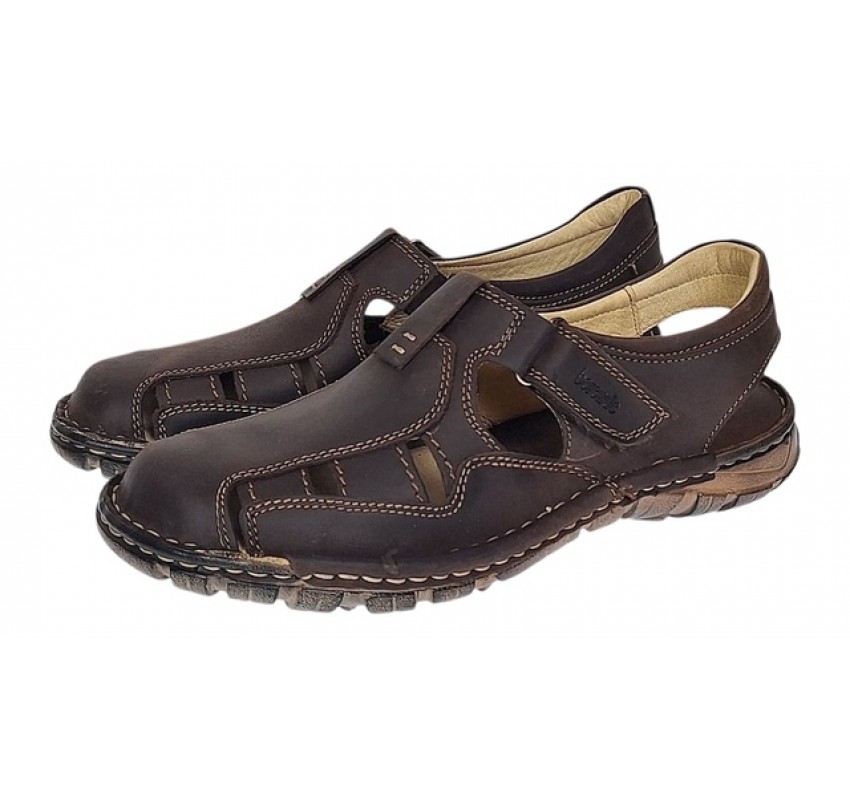 Sandale barbati din piele naturala Ultra Confort Marimea 42 Maro BRD334MI